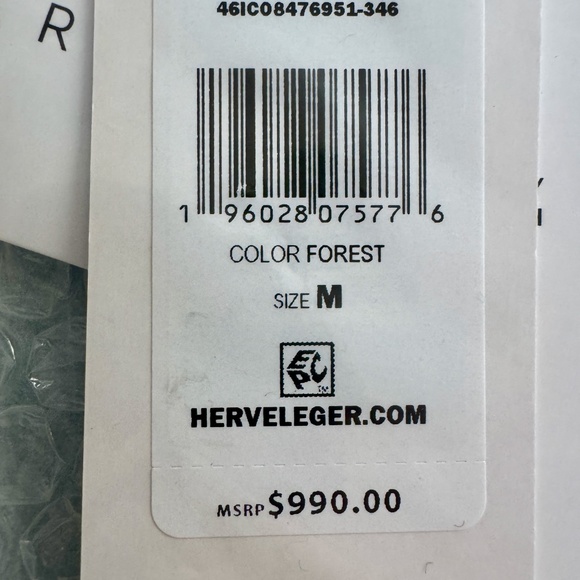 NWT Hervé Léger Green Caroline Dress, Size M (8-10) - Picture 7 of 8